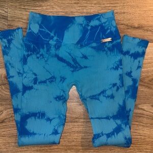 Bombshell Sportswear Caribbean Blue Tie Dye Seamless Leggings XS EUC